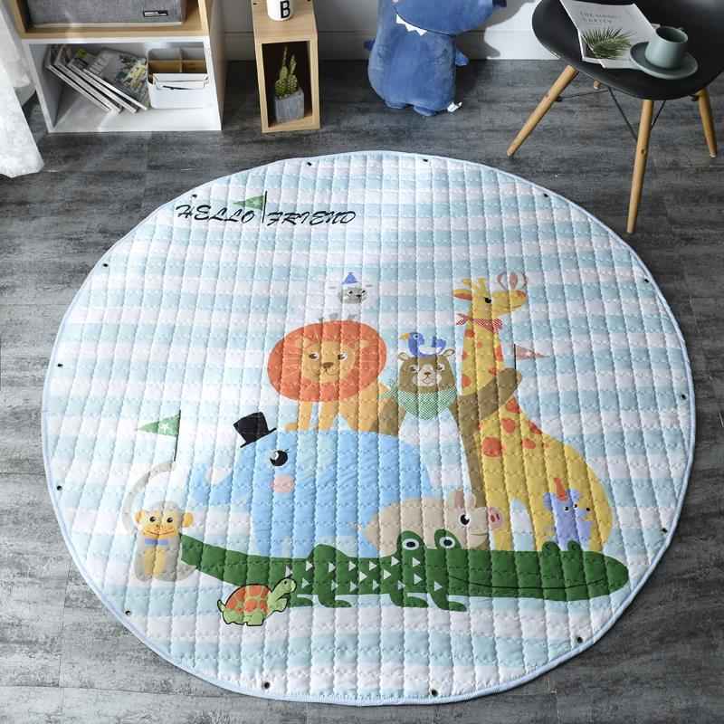 Round Cotton Crawling Mat with Toy Storage
