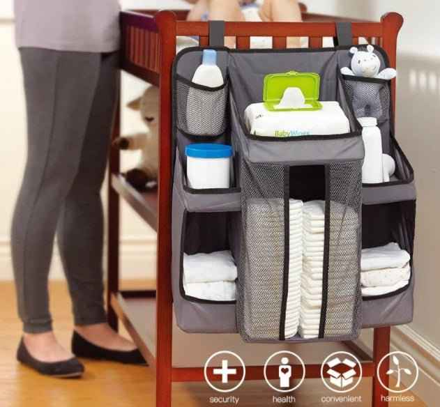 Baby Diaper Organizer for Crib & Nursery