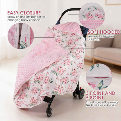 Hooded Flannel Swaddle Blanket for Newborns