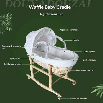 Portable Woven Corn Husk Baby Bassinet